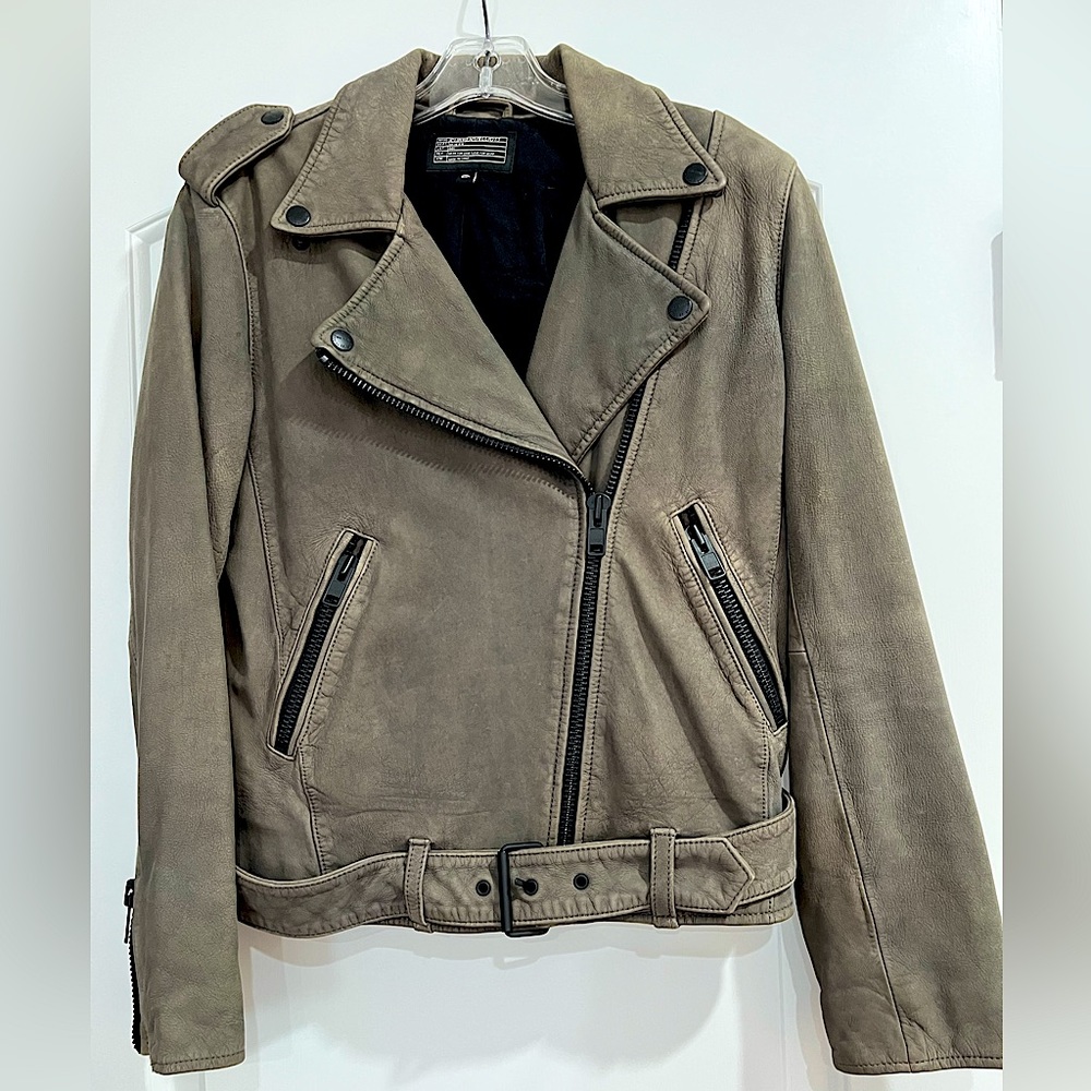 CURRENT/ELLIOT Genuine Leather Moto Jacket w/ matte black hardware